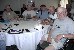 Business meeting L to R: Jim Berry, Sy Berdux, Al Kovatch, Raymond Todorovich, Robert Machen, Clinton Downing, James Allen, Jim Parker, and Robert Granatire.