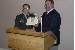 Our host at Ft. Eustis, LTC Kenneth Lundgren, Commander of the 765th Trans Bn, becoming an "Honorary Hillclimber."