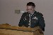 LTC Lundren addresses the Hillclilmbers and Skymasters assembled for the banquet.